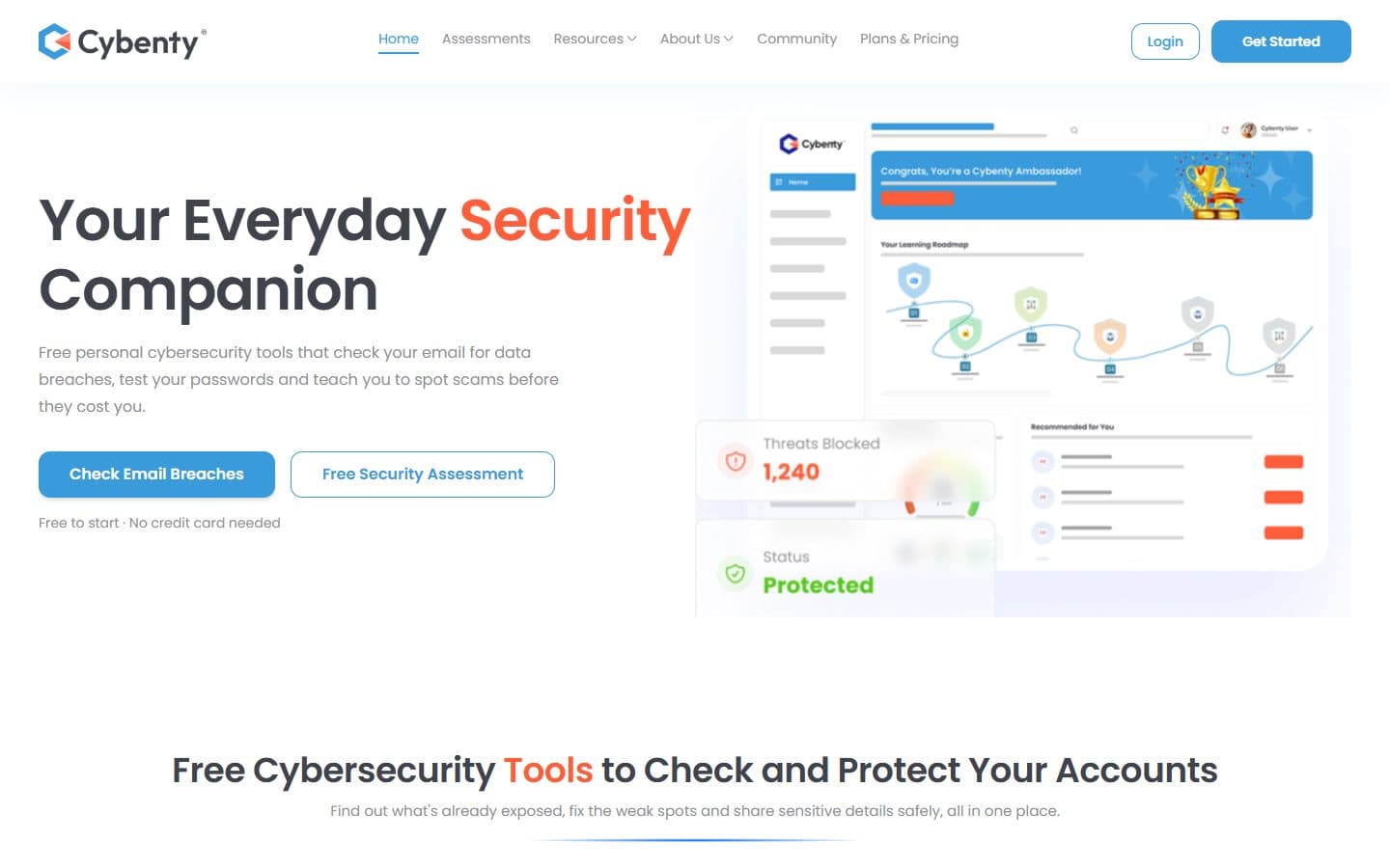 Screenshot of the Cybenty website