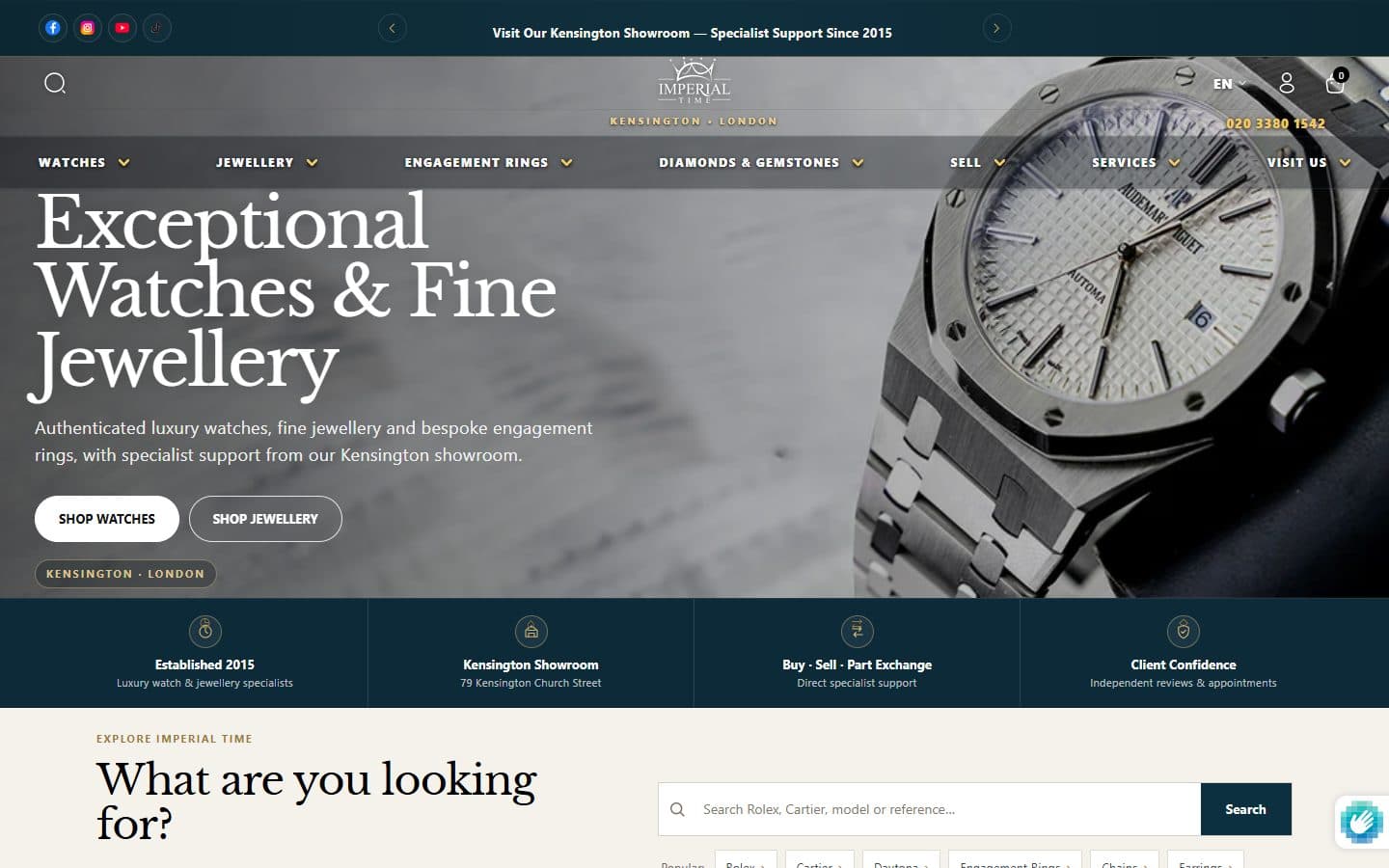 Screenshot of the Imperial Time UK website